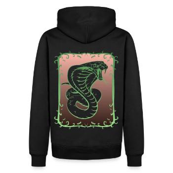 Serpent Cobra, dent empoisonnée - Sweat à capuche Premium bio Homme - noir - Dos - Nico (187cm)