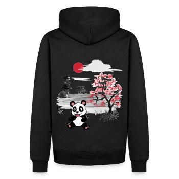 China Pandabär Bär Kinder Asien Wildtiere Kind - Männer Premium Bio Hoodie - Schwarz - Hinten - Nico (187cm)
