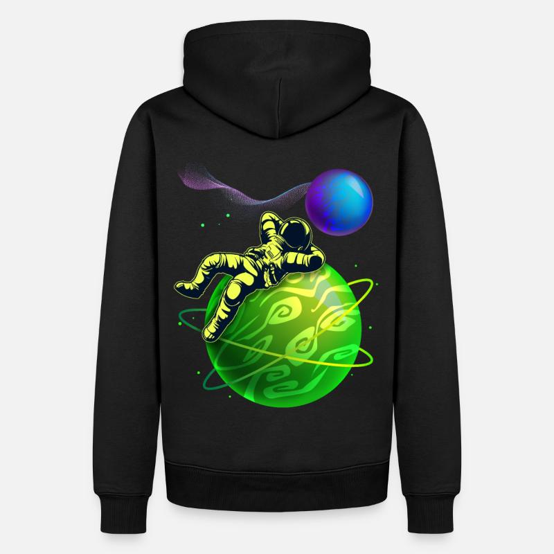 Drôle d’astronaute-cosmonaute, planète espace - Sweat à capuche Premium bio Homme - noir