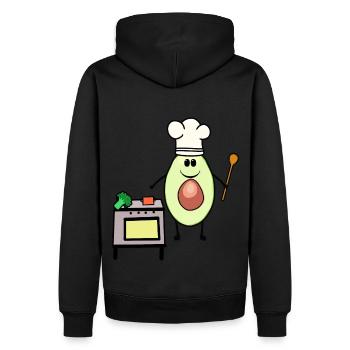 Avocado Gemüse Hobbykoch Vegetarisch Kochkunst - Männer Premium Bio Hoodie - Schwarz - Hinten - Nico (187cm)