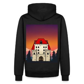 Château Château Moyen Age Personnage de conte de fées - Sweat à capuche Premium bio Homme - noir - Dos - Nico (187cm)