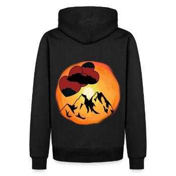 Sunshine Heart Mountaineer Amoureux de la nature Suisse - Sweat à capuche Premium bio Homme - noir - Dos - Nico (187cm)