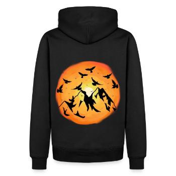 Sunshine Mountains Wilderness Birds Nature Sun - Sweat à capuche Premium bio Homme - noir - Dos - Nico (187cm)