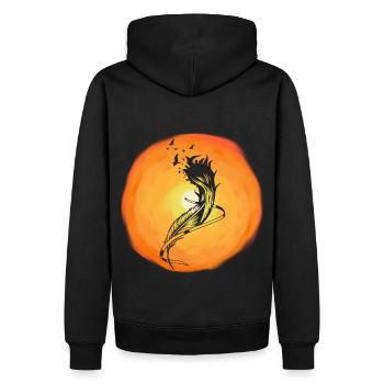 Sonnenschein Wildvögel Vogelschwarm Vögel Sonne - Männer Premium Bio Hoodie - Schwarz - Hinten - Nico (187cm)