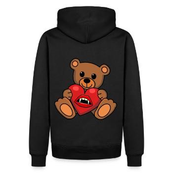 Teddy Heart Vampire Horreur Halloween Suceur de sang - Sweat à capuche Premium bio Homme - noir - Dos - Nico (187cm)