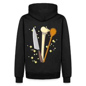 Magical cooking Kitchen Stars Meat Chef - Men’s Premium Organic Hoodie - black - Back - Nico (187cm)