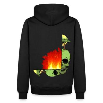 Crâne Changement Climatique Flamme Flamme Enfer Terre - Sweat à capuche Premium bio Homme - noir - Dos - Nico (187cm)