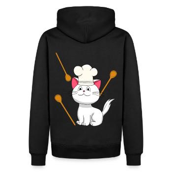 Cat Chef Chapeau de Chef Cadeau d’anniversaire Cuisine - Sweat à capuche Premium bio Homme - noir - Dos - Nico (187cm)