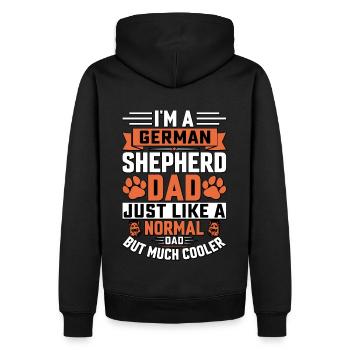 Ich bin ein Deutscher Schäferhund-Vater - Männer Premium Bio Hoodie - Schwarz - Hinten - Nico (187cm)
