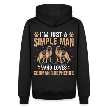 Ich bin nur ein einfacher Mann, der Deutsche Schäferhunde liebt - Männer Premium Bio Hoodie - Schwarz - Hinten - Nico (187cm)