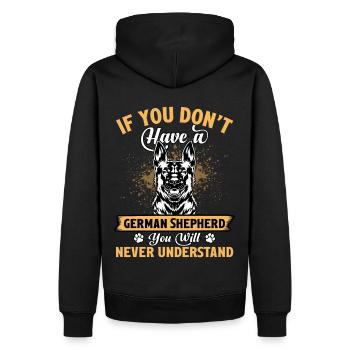 Wenn du keinen hast, wirst du es nie verstehen - Männer Premium Bio Hoodie - Schwarz - Hinten - Nico (187cm)