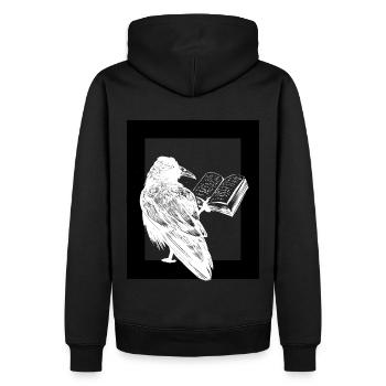 Raven Book Books Magic Occult Spiritual Dark - Men’s Premium Organic Hoodie - black - Back - Nico (187cm)