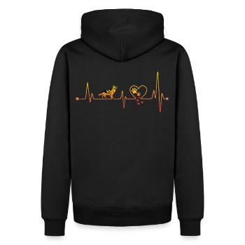German Shepherd Heartbeat - Men’s Premium Organic Hoodie - black - Back - Nico (187cm)