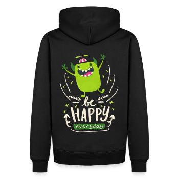 Citation de motivation drôle-monstre Citation Be-Happy - Sweat à capuche Premium bio Homme - noir - Dos - Nico (187cm)