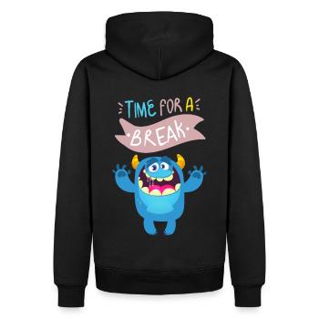 Lustiges-Monster Motivationsspruch Be-Happy Spruch - Männer Premium Bio Hoodie - Schwarz - Hinten - Nico (187cm)
