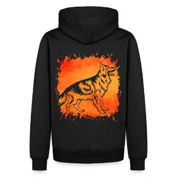Deutscher Schäferhund - Männer Premium Bio Hoodie - Schwarz - Hinten - Nico (187cm)