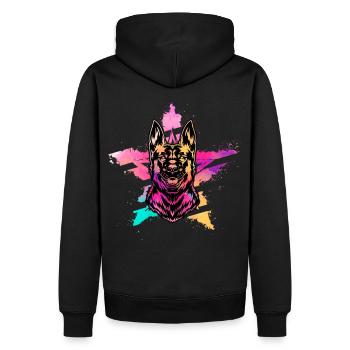Deutscher Schäferhund - Männer Premium Bio Hoodie - Schwarz - Hinten - Nico (187cm)