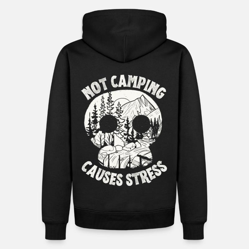 Camping, Camping slogan avec crâne, crâne - Sweat à capuche Premium bio Homme - noir