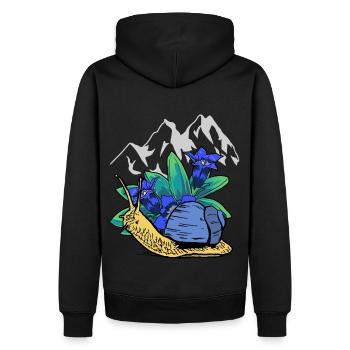 Montagnes Tiroler Schnecke Amoureux de la nature randonnée - Sweat à capuche Premium bio Homme - noir - Dos - Nico (187cm)