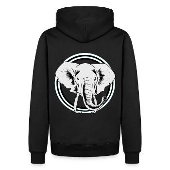 Eléphant Afrique Eléphants Faune Zoo Pachydermes - Sweat à capuche Premium bio Homme - noir - Dos - Nico (187cm)