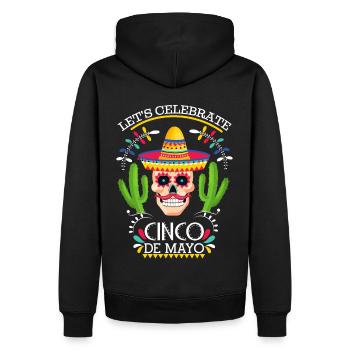 Cinco-De-Mayo, Mexikanischer Feiertag mitTotenkopf - Männer Premium Bio Hoodie - Schwarz - Hinten - Nico (187cm)