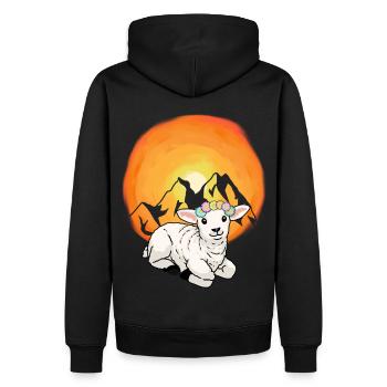 Montagnes Autriche Alpes Agneau Moutons Nature Alm - Sweat à capuche Premium bio Homme - noir - Dos - Nico (187cm)