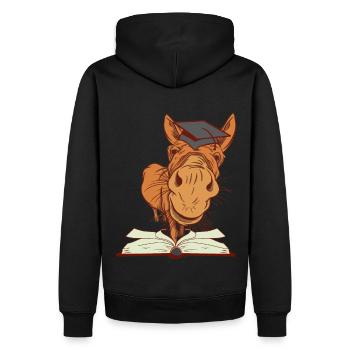 Esel Maultier Einschulung Erstklässler Klug schlau - Männer Premium Bio Hoodie - Schwarz - Hinten - Nico (187cm)