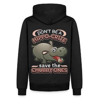 Lustiges Nilpferd, Flusspferd Nilpferd-Pun, Spruch - Männer Premium Bio Hoodie - Schwarz - Hinten - Nico (187cm)