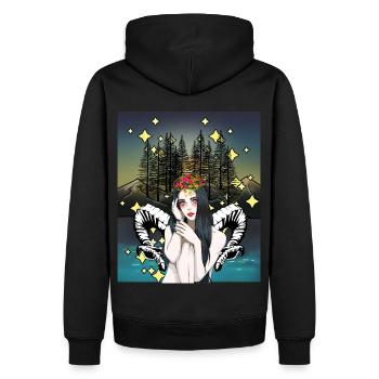 Rêve Fantaisie Elfe Créatures mythiques Contes de fées magiques - Sweat à capuche Premium bio Homme - noir - Dos - Nico (187cm)