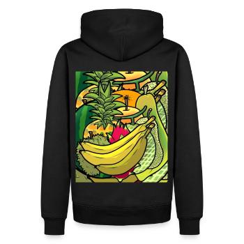 Été fruits exotiques juteux fruits fruits vitamines - Sweat à capuche Premium bio Homme - noir - Dos - Nico (187cm)