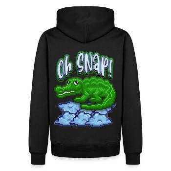 Krokodil-Crocodile, lustiger Spruch, Pun, Pixelart - Männer Premium Bio Hoodie - Schwarz - Hinten - Nico (187cm)
