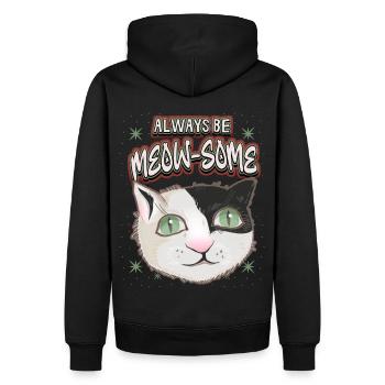 Chat avec des étoiles, drôle de dicton, jeu de mots - Sweat à capuche Premium bio Homme - noir - Dos - Nico (187cm)