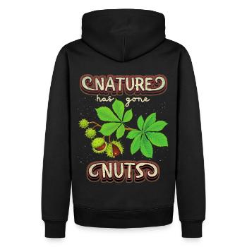 Herbst, Fall, Kastanien, Umweltschutz, Naturschutz - Männer Premium Bio Hoodie - Schwarz - Hinten - Nico (187cm)