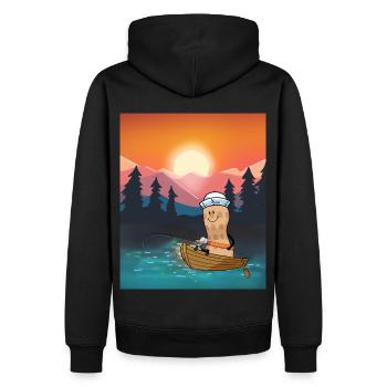 Cacahuète Loisir canne à pêche canne à pêche pêche - Sweat à capuche Premium bio Homme - noir - Dos - Nico (187cm)