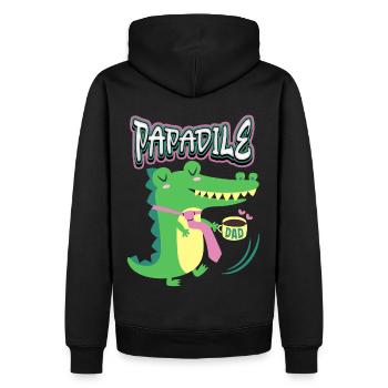 Papa father, crocodile crocodile saying Father's Day - Men’s Premium Organic Hoodie - black - Back - Nico (187cm)