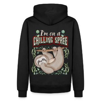 Paresseuse, paresseuse, disant, je-suis-sur-une-frénésie-glaçante - Sweat à capuche Premium bio Homme - noir - Dos - Nico (187cm)
