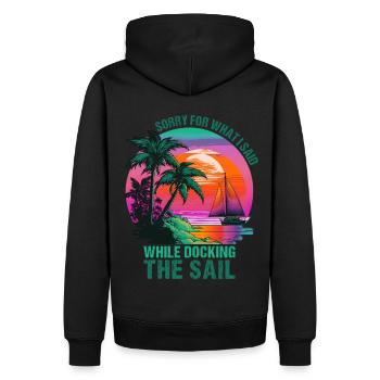 Retro Segelboot Segler Kapitän Geschenk - Männer Premium Bio Hoodie - Schwarz - Hinten - Nico (187cm)