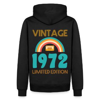 Jahrgang 1972 T-Shirt - Männer Premium Bio Hoodie - Schwarz - Hinten - Nico (187cm)