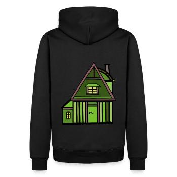 Haus Hütte Natur Naturliebhaber wohnen Immobilie - Männer Premium Bio Hoodie - Schwarz - Hinten - Nico (187cm)