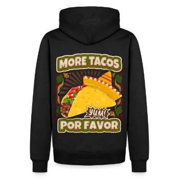 Tacos Sombrero Hat drôle de dicton dans le style vintage - Sweat à capuche Premium bio Homme - noir - Dos - Nico (187cm)