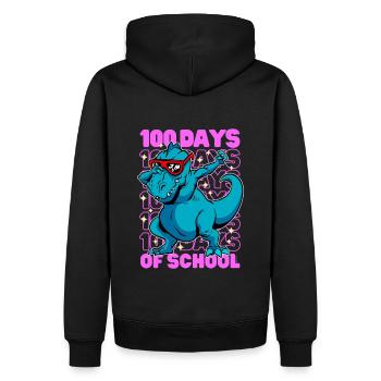 100 jours d'écoles dinosaure dab t-rex rose - Sweat à capuche Premium bio Homme - noir - Dos - Nico (187cm)