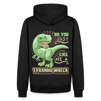 Funny saying T-Rex dinosaur, dinosaur, comic - Men’s Premium Organic Hoodie - black - Back - Nico (187cm)