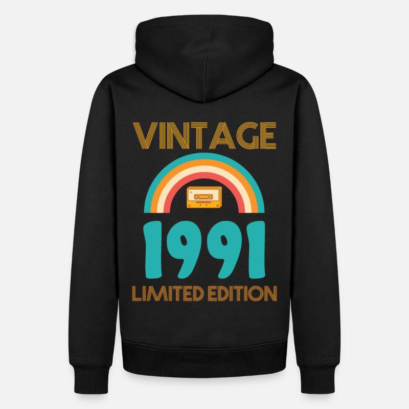 Édition limitée 1991 - Sweat à capuche Premium bio Homme - noir