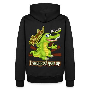 Crocodile Crocodile, funny saying, Valentine's Day - Men’s Premium Organic Hoodie - black - Back - Nico (187cm)