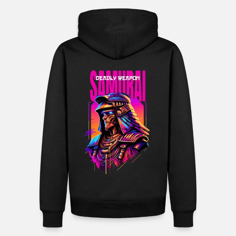 Samurai Cyber Warrior Geschenk - Männer Premium Bio Hoodie - Schwarz