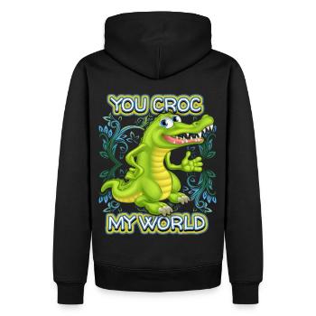 Crocodile Crocodile, saying, pun, Valentine's Day - Men’s Premium Organic Hoodie - black - Back - Nico (187cm)