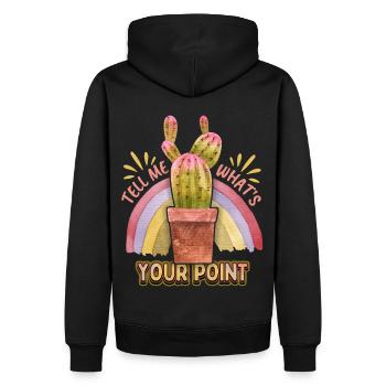 Kaktus-Illustration, Kakteen, Stacheln Spruch, Pun - Männer Premium Bio Hoodie - Schwarz - Hinten - Nico (187cm)