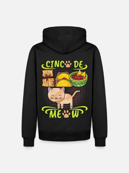 Cinco-de-Mayo, Mexico, funny cat, saying - Men’s Premium Organic Hoodie - black