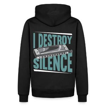 Harmoniciste Harmoniciste Orgue à bouche - Sweat à capuche Premium bio Homme - noir - Dos - Nico (187cm)
