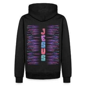 Jésus-Christ, chrétiens - Sweat à capuche Premium bio Homme - noir - Dos - Nico (187cm)